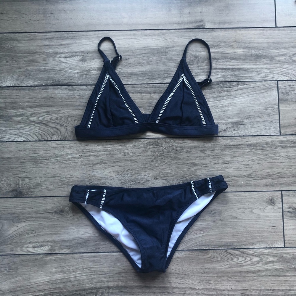 Cupshe Triangle Navy Blue Bikini